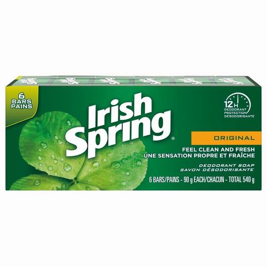  Irish Spring 清新香皂（6 x 90g） 2.84加元！