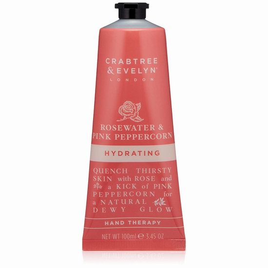  Crabtree & Evelyn 瑰柏翠 Rosewater & Pink Peppercorn 玫瑰粉椒护手霜（100ml） 19.76加元限量特卖！