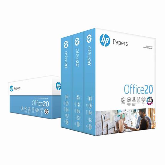  HP 惠普 Office Ultra White 超白打印纸（3 x 500页） 21.99加元