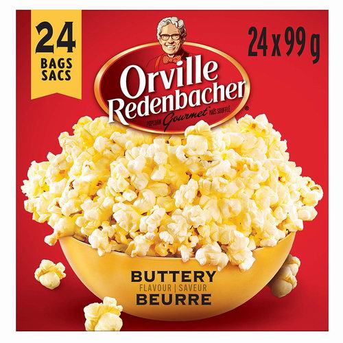  销量冠军！Orville Redenbacher 黄油爆米花（24包x99克） 10.98-11.99加元！2款可选！