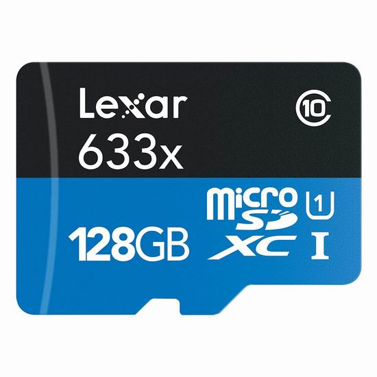  历史新低！Lexar 雷克沙 microSDHC 633x 128GB 高性能储存卡4.8折 15.82加元！