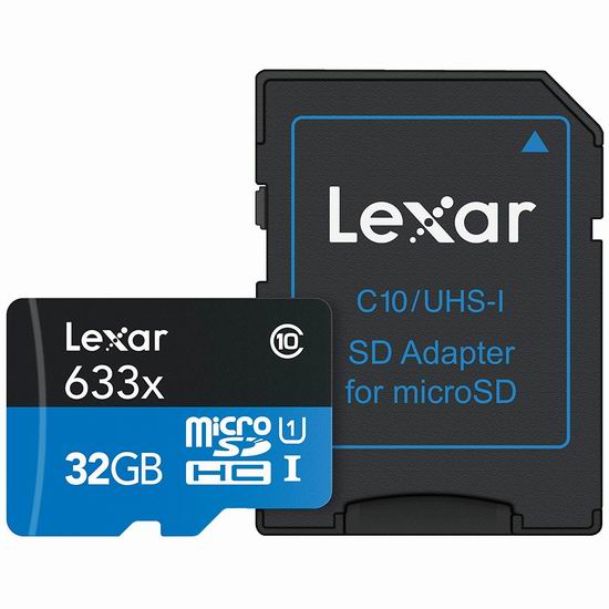  历史新低！Lexar 雷克沙 microSDHC 633x 32GB 高性能储存卡3.6折 10.86加元清仓！