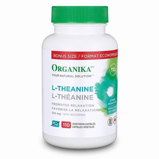  Organika L-theanine 天然茶氨酸（110粒） 14.43加元（原价 21.24加元）！