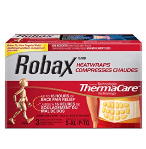  Robax HeatWraps 发热止痛贴3片装  9.95加元，用于腹部、后腰部、髋部