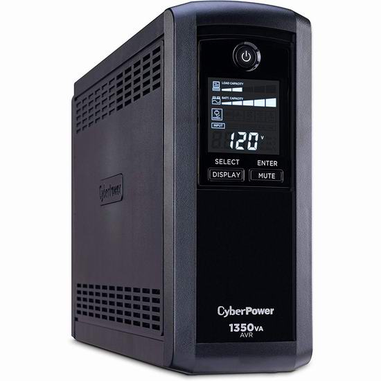  金盒头条：历史最低价！CyberPower CP1350AVRLCD 1350VA/815W UPS 10插座不间断电源 129.95加元包邮！