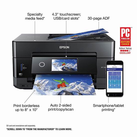  销量冠军！Epson 爱普生 Expression Premium XP-7100 无线多功能一体彩色喷墨打印机5折 99.99加元包邮！