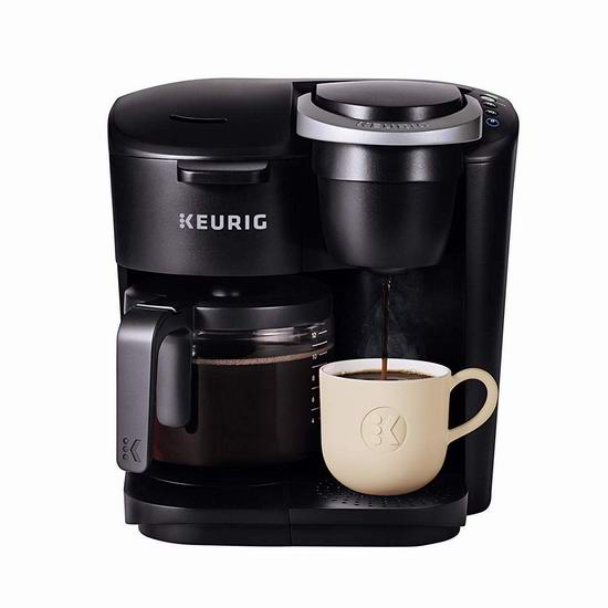  黑五价！历史新低！Keurig K-Duo Essentials 12杯量 二合一 咖啡粉+胶囊 咖啡机5.3折 78加元包邮！