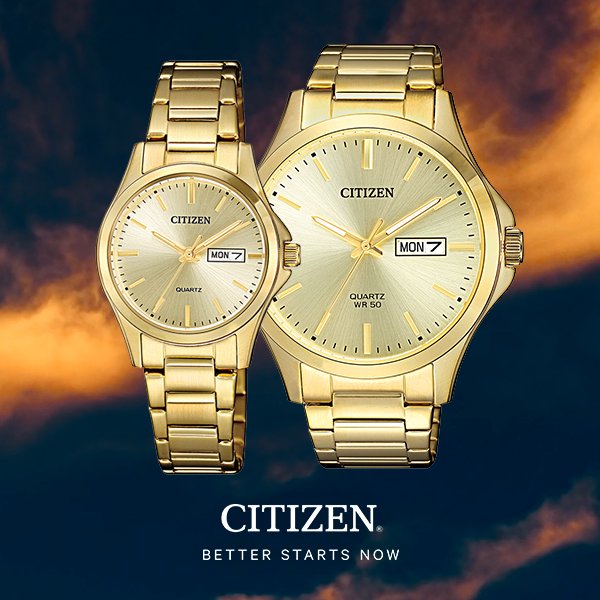  历史新低！Citizen 西铁城 BF2003-84P 男士金色腕表/手表3.7折 73.23加元包邮！