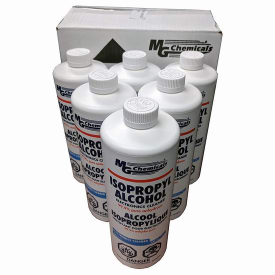  MG Chemicals 99.9% Isopropyl 无水 高纯度异丙醇酒精（945mL x 6瓶） 65.87加元包邮！