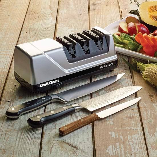  售价大降！历史新低！Chef'sChoice 15 Trizor XV EdgeSelect 三段式 专业电动磨刀器4.8折 99.99加元包邮！