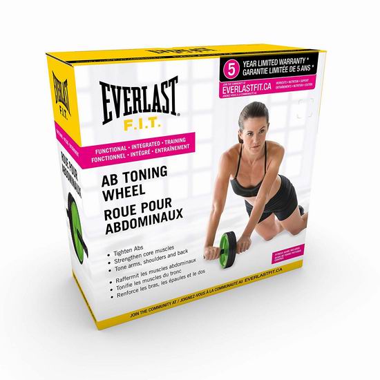 Everlast FIT AB Roller Wheel Shredder - Dual Wheel Stability, Training  Guide Included, Easy to Assemble, Slip-Resistant Handles, Great for  Tightening