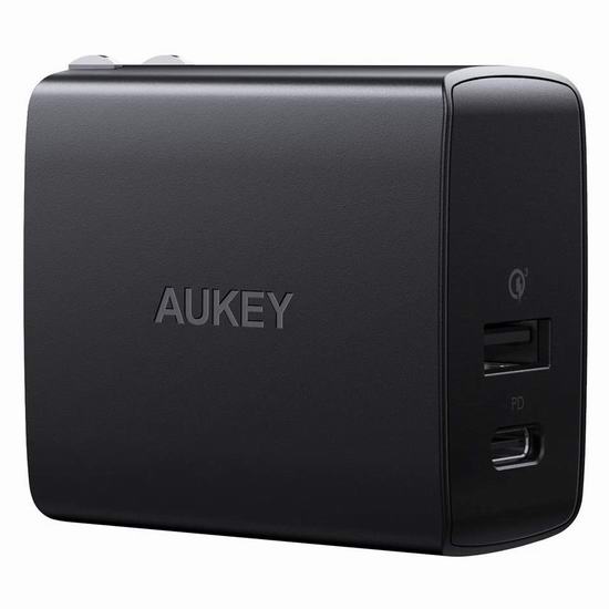  历史新低！AUKEY USB C 18W 双口 智能快速USB充电器 9.99加元清仓！