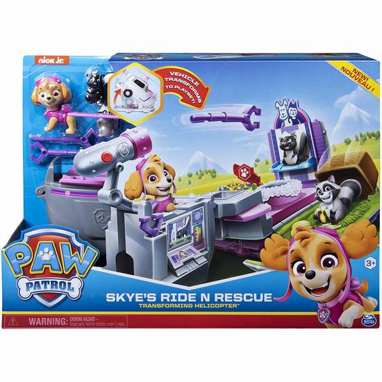  历史新低！PAW Patrol Skye's Ride N Rescue 二合一 救援直升机套装 26.48加元！