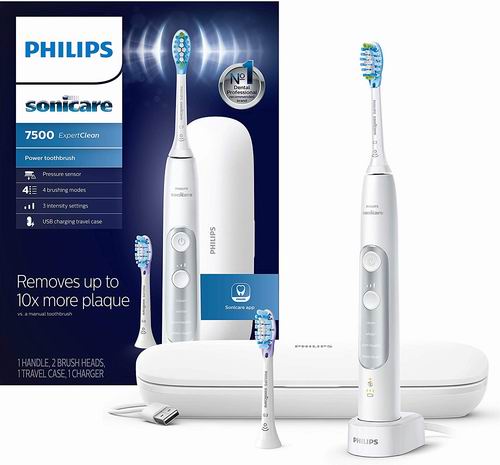  Philips Sonicare ExpertClean 7500 系列声波震动 智能牙刷 7.8折 179.95加元包邮！2色可选！