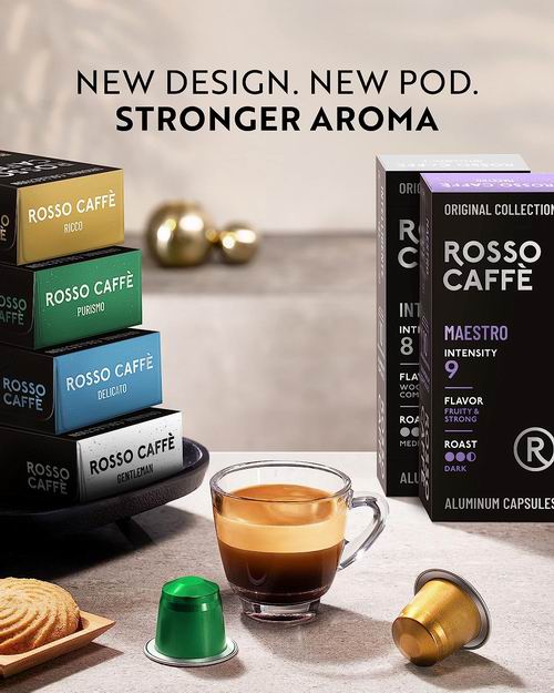  Rosso Coffee 综合口味 胶囊咖啡60粒  31.5加元（原价 45加元）