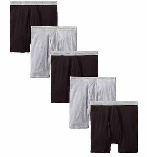  Hanes 男士纯棉四角裤 5件套 26.99加元