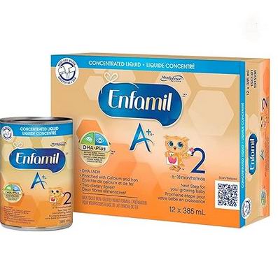  Enfamil A+ 2 婴儿配方奶粉 385毫升 × 12 瓶 61.72加元（原价  71.97加元）