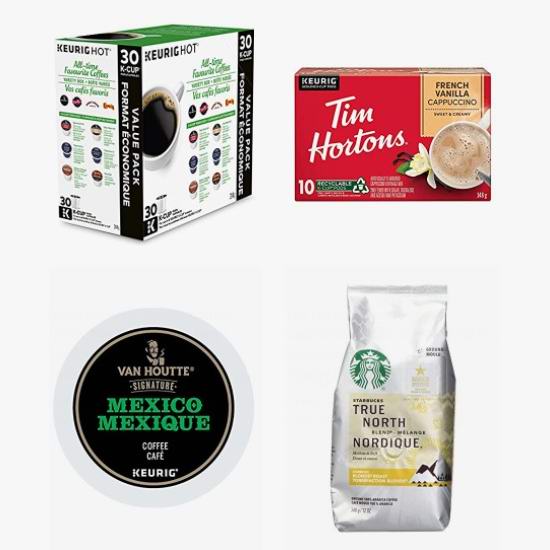  精选 Tim Hortons、Starbucks、Keurig、Van Houtte 等品牌咖啡胶囊、咖啡粉6.9折起！