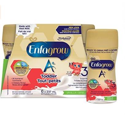  Enfagrow 美赞臣3段A+ 香草味液体奶 6× 237毫升 12.98加元（原价 13.99加元）