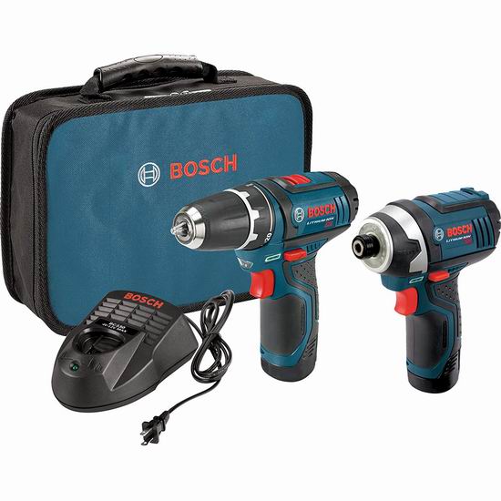  Bosch 博世 CLPK22-120 12伏紧凑型电钻/起子机、冲击钻套装6.8折 169加元包邮！