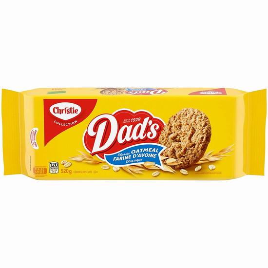  历史新低！Dads Oatmeal 原味燕麦曲奇饼干（520克）5.4折 2.99加元！