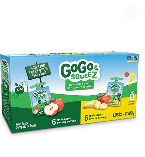  Go Go Squeez 100%纯苹果香蕉水果泥 12 X 90克 7.57加元