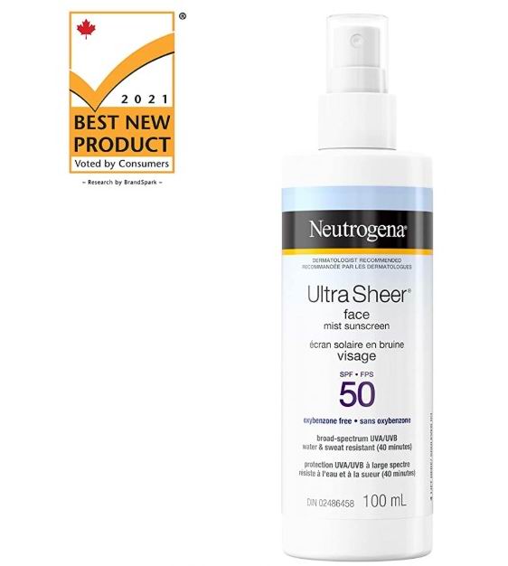  被加拿大人评为最佳防晒霜新品！Neutrogena 超薄防水防晒喷雾Spf 50  无油配方 100毫升 12.36加元