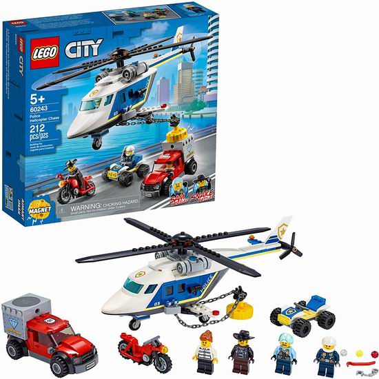  LEGO 乐高 60243 警用直升机大追击7折 34.98加元！