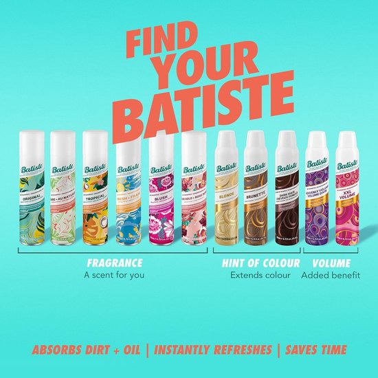  油头救星！Batiste 秀发干洗喷剂（200毫升）5.3折 6.14加元起！多款可选！