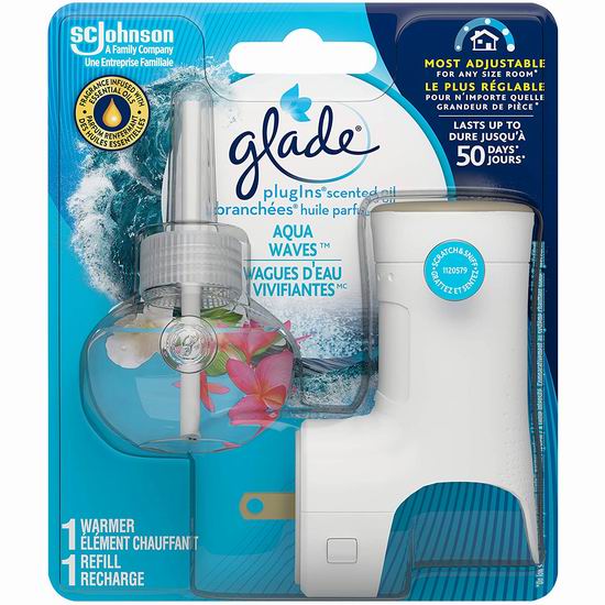  Glade Plugins 大海花果香味 空气清新 插电式香薰机5.9折 4.97加元！