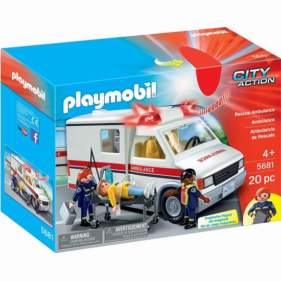  历史最低价！Playmobil 百乐宝 5681 声光结合 救护车6.1折 19.97加元！