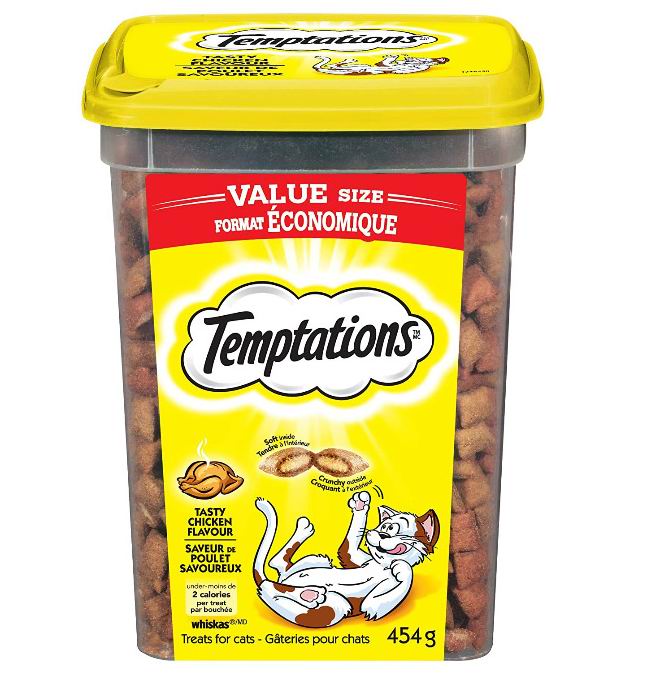  全球第一猫点心品牌！TEMPTATIONS 猫粮 美味鸡肉味 4.83加元，原价 7.99加元