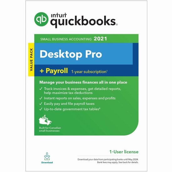  网购周头条：历史新低！《Intuit QuickBooks Desktop Pro + Payroll 2021》会计财务软件5折 499.99加元！比Costco黑五价便宜100加元！