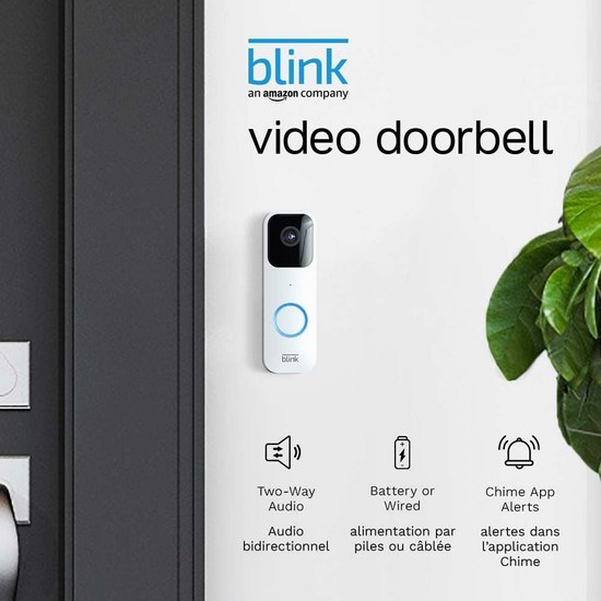  Blink Video Doorbell 智能可视门铃及室内外智能安全摄像头套装5.7折 84.99加元起包邮！本地储存，无需月费，支持无线安装，续航可达2年！2色可选！
