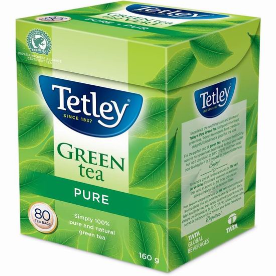  Tetley Pure 绿茶茶包（80包）5.2折 5.69加元！