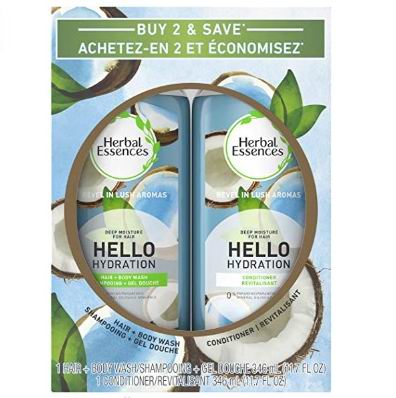  Herbal Essences Hello 保湿洗发水护发素套装 5.69加元