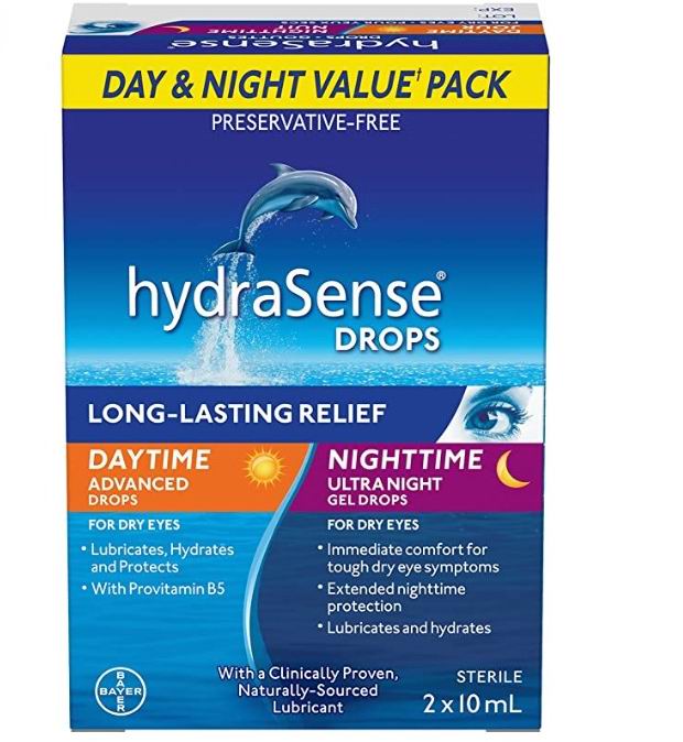  hydraSense 不含防腐剂 天然滴眼液2 x 10毫升 17.97加元（原价 23.97加元），适用于干眼症