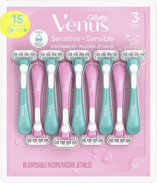  Gillette Venus 女士一次性防水剃须刀15片 24.49加元（原价 34.99加元）