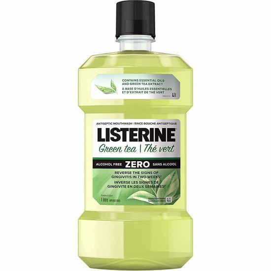  Listerine 李施德林 绿茶ZERO 配方杀菌漱口水1升装7.2折 5.17加元！缓解牙龈炎！多款可选