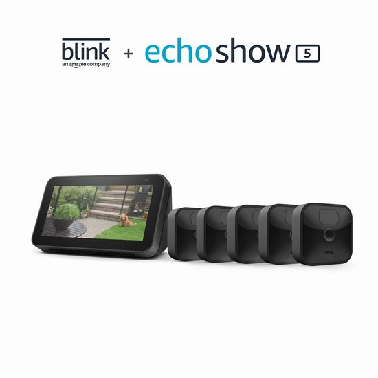  历史最低价！Blink Outdoor 室内/室外 家用高清安防 智能摄像头 3-5摄像头+Echo Show 5智能显示器套装5折 224.98-294.98加元包邮！