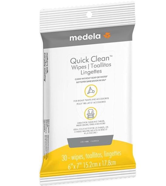  Medela 美德乐快速清洁吸奶器及配件湿巾30张 7.58加元（原价 9.99加元）