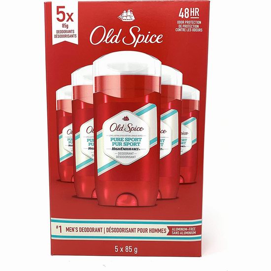  Old Spice Pure Sport 腋下除臭香体膏5件套5.9折 13.99加元！