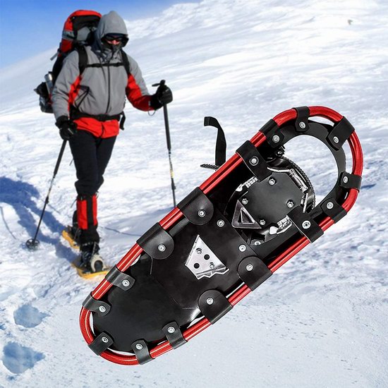 历史新低！LukBean 22-25英寸铝合金超轻全地形户外踏雪鞋+登山仗套装 