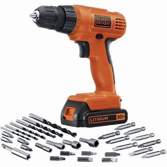  BLACK + DECKER LD120VA 20伏无绳电钻超值套装5.4折 69.99加元包邮！