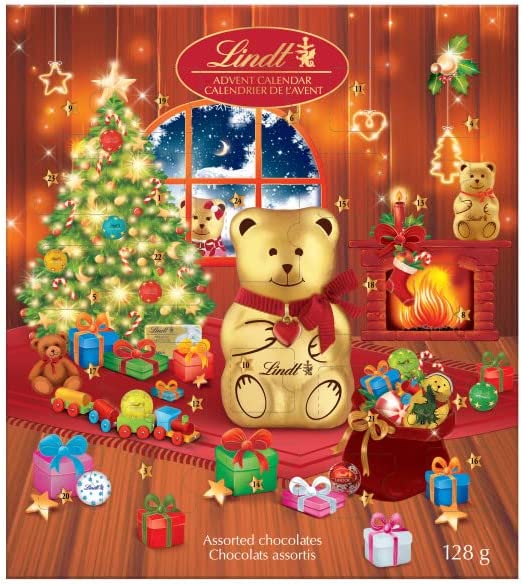  Lindt 泰迪熊什锦牛奶巧克力降临节日历 13.48加元（原价 15.29加元）