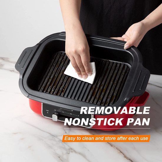 Ventray Indoor Grill Electric Nonstick Cooking Grill All Metal Korean BBQ  Grill Compact Portable with Removable Plate, Recipe Book, Easy Adjustable