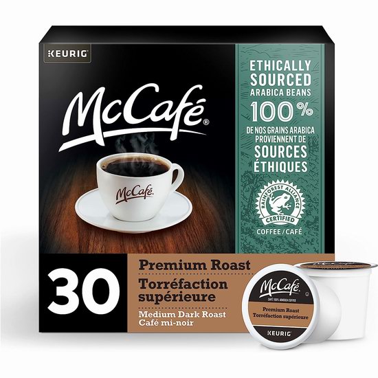  McCafé 麦咖啡 Premium Roast K-Cup 咖啡胶囊（30粒） 17.07加元（原价 23.99加元）！单粒仅0.57加元！