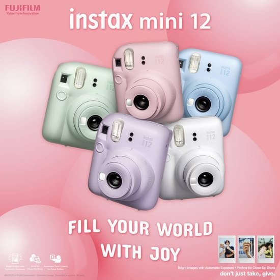  新一代 Fujifilm Instax Mini 12 拍立得相机 89.98加元包邮！5色可选！