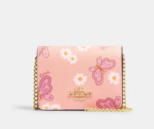  Coach 奥莱迷你蝴蝶印花链条钱包 61.2加元（原价 180加元）+包邮