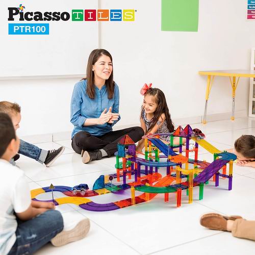  PicassoTiles 益智 STEM 赛车轨道磁铁积木玩具100件套 110加元（原价 190加元）